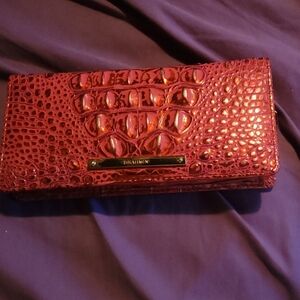 Brahmin Crimson Croc-Embossed Wallet